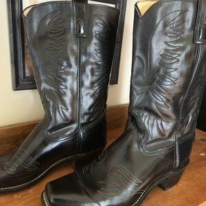 Westex American Made Men’s Leather Cowboy Boots. Eagle Rainbow stitching Vintage